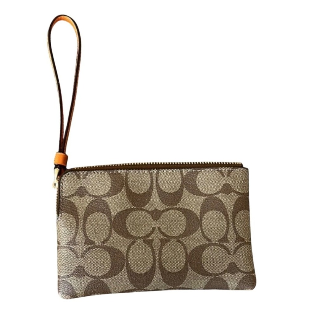 Coach Nolita 19 Wristlet in Signature Canvas Rainbow Clouds Orange Strap Stars - Picture 4 of 6